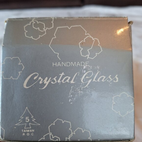 Vintage Handmade Crystal Glass 5" Christmas Tree Made In Taiwan‎ - Picture 6 of 7